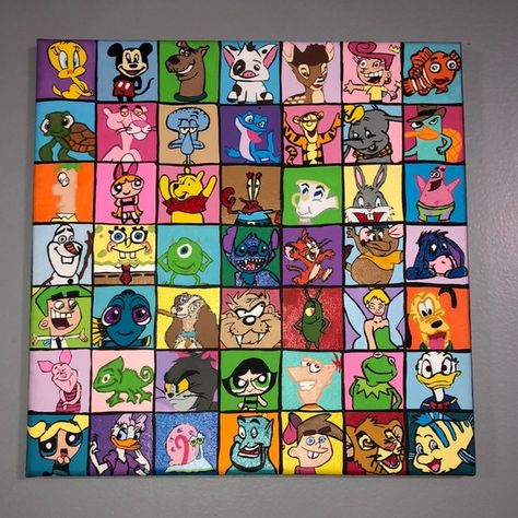 Disney collage Disney Canvas, Disney Collage, Shop My, Hand Painted, Collage, Disney, Canvas, Closet