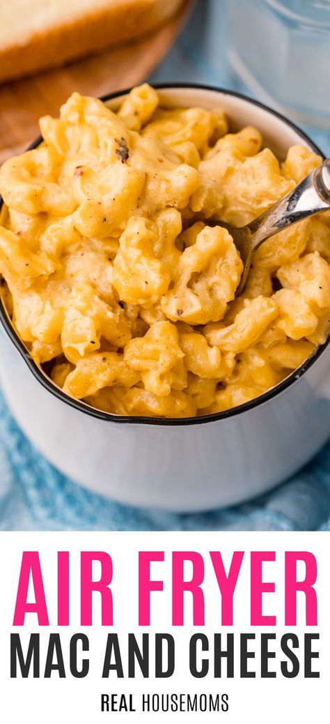 Air Fryer Mac and Cheese is an easy weeknight meal that is a homemade comfort dish full of big cheesy flavors that kids and adults both love! #RealHousemoms #airfryer #macandcheese #macaroni #cheese #sidedish #easydinner #kidapproved #comfortfood #backtoschool Air Fryer Mac And Cheese, Fried Mac And Cheese, Classic Mac And Cheese, Bake Mac And Cheese, Macaroni Cheese Recipes, Making Mac And Cheese, Creamy Mac And Cheese, Baked Mac N Cheese, Smoked Gouda