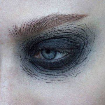 Close Up, Eye Makeup, Makeup, Blue, White, Black, Make Up