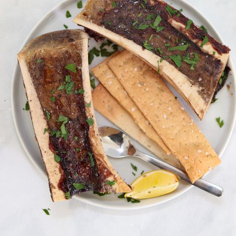 Marrow Recipe Ideas, Bone Marrow Recipe, Marrow Recipe, Roasted Bone Marrow, Sliced Baguette, Bone Marrow, Think Again, Roasting Pan, Menu Restaurant