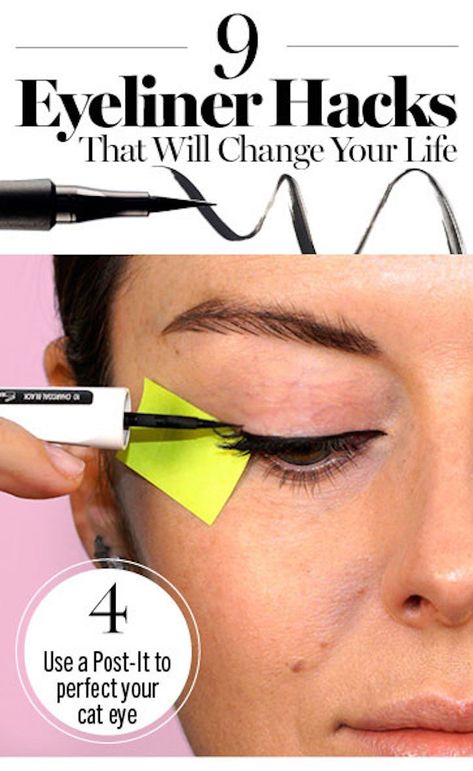 Eyeliner Tricks, Eyeliner Hacks, Perfect Cat Eye, Eyeliner For Beginners, Perfect Eyeliner, Eyeliner Styles, Life Hacks Beauty, Eye Liner Tricks, How To Apply Eyeliner