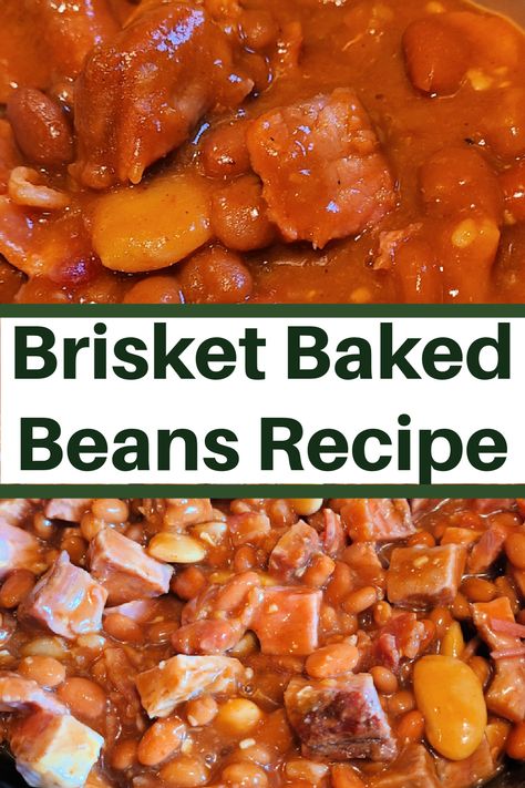 Smoked Brisket Baked Beans Recipe In A Dutch Oven! Brisket Baked Beans, Leftover Smoked Brisket, Pastrami Recipe, Chicken Tortillas, Baked Beans Recipe, Chicken Tortillas Soups Recipe, Baked Bean Recipes, Traeger Recipes, Smoked Brisket