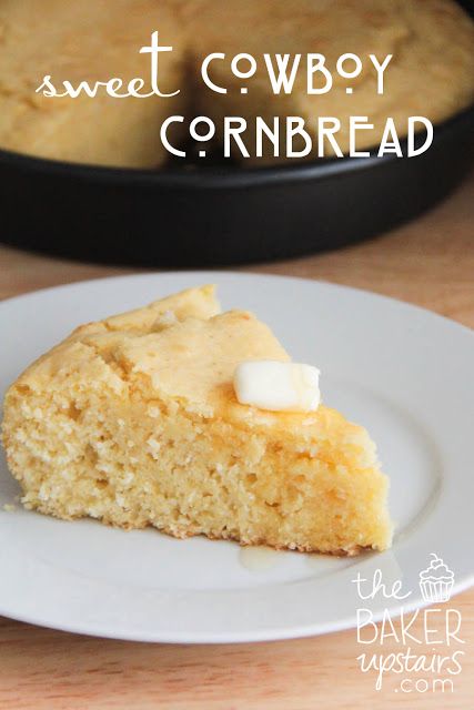 sweet cowboy cornbread Easy Skillet Cornbread, Cowboy Cornbread, Creamed Corn Cornbread, Fluffy Cornbread, Skillet Cornbread, Cornbread Recipe, Corn Bread Recipe, Bread Rolls, Delicious Soup