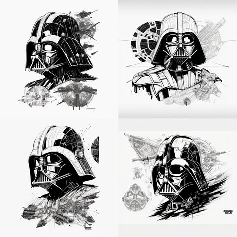 Star Wars Tattoo Design, Darth Vader Sketch, Darth Vader Tattoo Design, Darth Vader Drawing, Star Wars Tattoo Sleeve, Vader Tattoo, Darth Vader Tattoo, Xmas Tags, Star Wars Tattoo