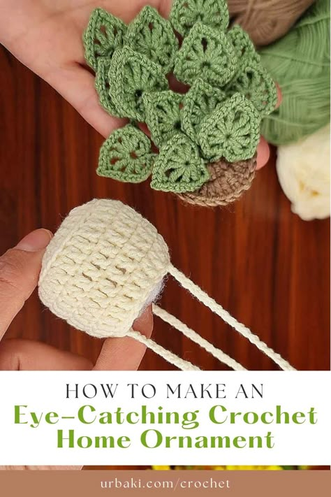 How to Make an Eye-Catching Crochet Home Ornament Crochet Succulent, Crochet Plant Hanger, Crochet Plants, Spring Crochet, Crochet Stitches Guide, Crochet Cactus, Flowers Crochet, Crochet Plant, Crochet Ornaments