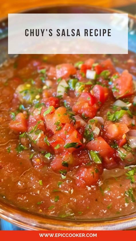 Chuy’s Salsa Recipe – Epic Cooker Chuys Salsa Recipe, Lime Pickles, Homemade Salsa Recipe, Salsa Recipes, Mild Salsa, How To Make Salsa, Pineapple Salsa, Gingerbread Recipe, Homemade Salsa