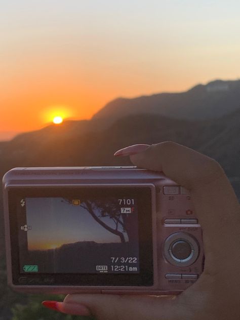 Taking Photos Aesthetic Camera, Best Camera For Aesthetic Photos, Picture Of Camera Aesthetic, Taking Pictures Aesthetic Camera, Taking Pictures Of Sunset, Camera Taking Picture Aesthetic, Taking Pictures Aesthetic, Someone Taking A Picture With A Camera, Digital Camera Photos Aesthetic Summer