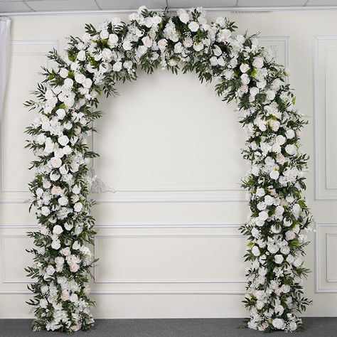 Floral Stand, Muslimah Aesthetic, Party Backdrop, Wedding Decor Elegant, Backdrops For Parties, Wedding Arch, Wedding Stuff, Wrought Iron, Artificial Flowers