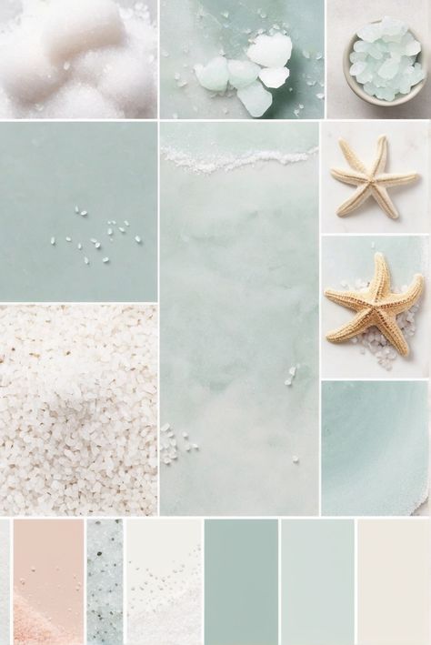 Coordinating Colors, Stylish Sea Salt, Color Combinations, 2024 Trends Sherwin Williams Sea Salt Accent Colors, Color Palette Aqua, Sea Salt Accent Colors, Seaside Color Palette, Sea Salt Sherwin Williams Color Palette, Sea Salt Bedroom Ideas, Sherwin Williams Sea Salt Color Palette, Sw Sea Salt Color Palette, Sea Salt Coordinating Colors