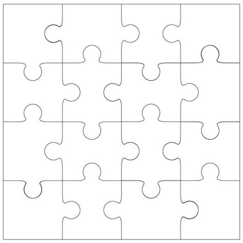 16 Piece Puzzle Template, We All Fit Together Puzzle Template, Jigsaw Template, Jigsaw Puzzle Template, Blank Puzzle Pieces, Puzzle Piece Template, Puzzle Shape, Puzzle Piece Crafts, Jigsaw Piece