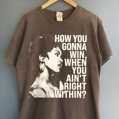 How you gonna win when you ain't right within, Lauryn music Hill, Lauryn T-shirt , Lauryn concert , Lauryn  fans Gift for men women t-shirt ABOUT MATERIAL: Comfort Colors® 1717 Made with medium fabric (6.1 oz/yd² (206.8 g/m consiting of high quality, 100% ring-spun US cotton for long-lasting comfort. The relaxed fit keeps the wearer comfy in both casual and semi-formal settings while the crew neckline delivers that classic, neat style which makes it perfect for accessorizing. What's more, the pr Lauryn Hill Shirt, 90 Fashion Outfits, Lauryn Hill Style, Outside Concert Outfit, Graphic T Shirt Outfit, What I Like About You, Graphic Shirt Design, Music Merch, Neat Style