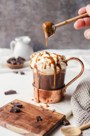 There is nothing like bourbon spiked hot chocolate topped with whipped cream and salted caramel Spiked Hot Chocolate Recipe, Bourbon Hot Chocolate, Spiked Hot Chocolate, Delta Breezes, Undivided Attention, Cocoa Drink, Hot Cocktails, Cream Caramel, Winter Cocktails