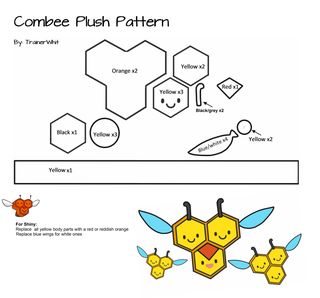 Combee Pokemon, Pokemon Sewing Patterns, Pokemon Sewing, Pokemon House, Plush Template, Pokemon Club, Owl Sewing Patterns, Toys To Sew, Sewing Paterns