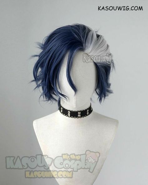 Male Wig Hairstyles, Kasou Wig, Cosplay Hairstyles, Blue Ponytail, Oc Hair, Character Hair, Κούρεμα Bob, Kawaii Wigs, Anime Wigs