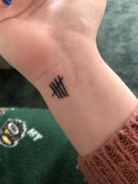 5sos Related Tattoos, 5sos Small Tattoos, Tally Tattoo Ideas, 5 Tally Marks Tattoo, 5 Seconds Of Summer Tattoos, Wfttwtaf Tattoo, 5sos Tattoos Ideas, 5sos Tally Tattoo, 5sos Tattoo Ideas Lyrics