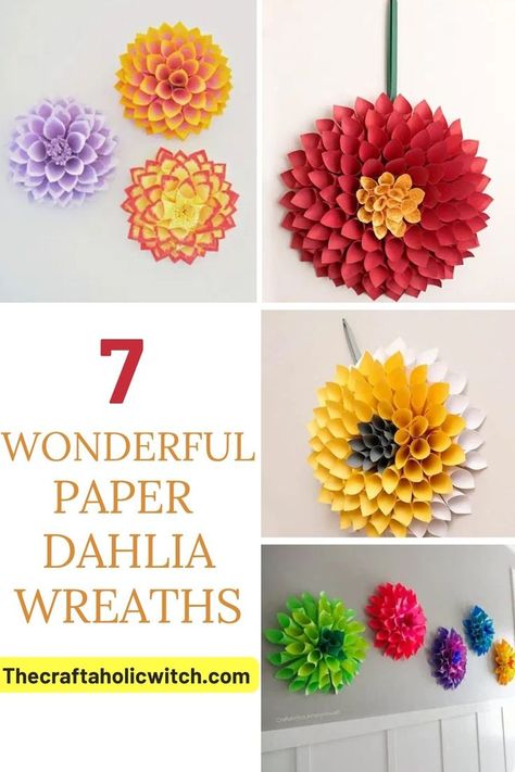 How to Make Paper Dahlia Wreaths