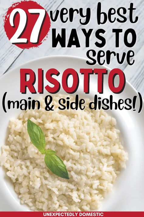 What To Make With Risotto, What To Pair With Risotto, What Goes With Risotto, What To Eat With Risotto, Risotto Meals Dinners, What To Serve With Risotto, Parmesan Garlic Green Beans, Risotto Side Dish, Main Course Ideas