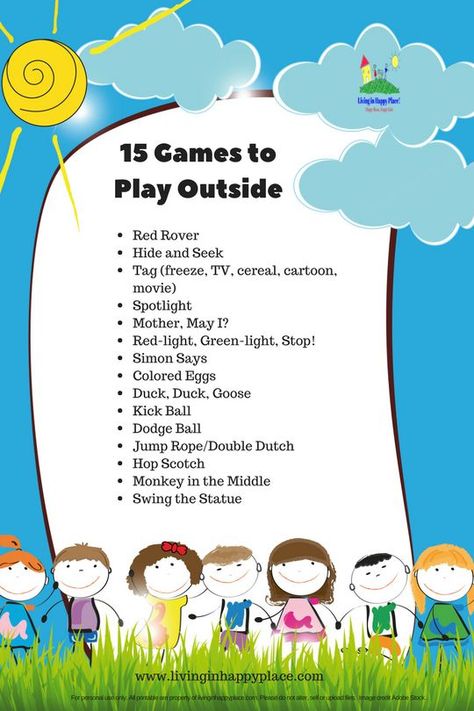 15 Games to Play Outside printable Outdoor Games To Play, Games To Play Outside, Outside Games, Fun Outdoor Games, Gym Games, Play Outside, Outdoor Games For Kids, Fun Games For Kids, Camping Games