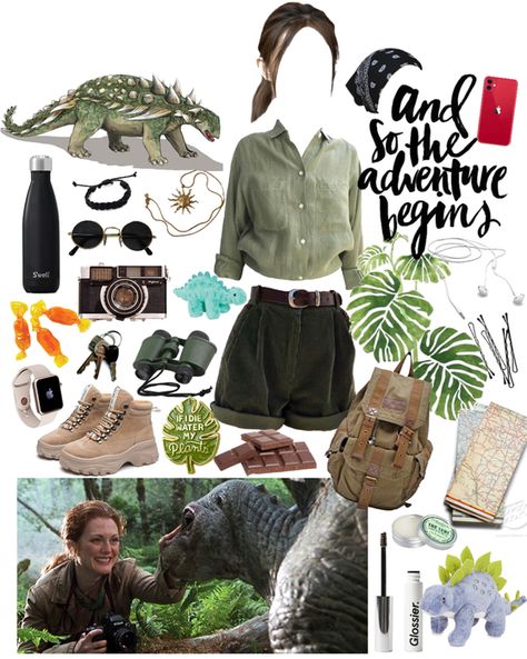 Jurrasic Park Outfit Ideas, Jurassic Outfit Women, Jurassic Park Bounding, Jurrasic Park Outfits, Jurassic World Inspired Outfits, Jurassic Park Explorer, Adventurer Outfit Aesthetic, Jurassic Park Inspired Outfit, Jurassic World Outfit Ideas