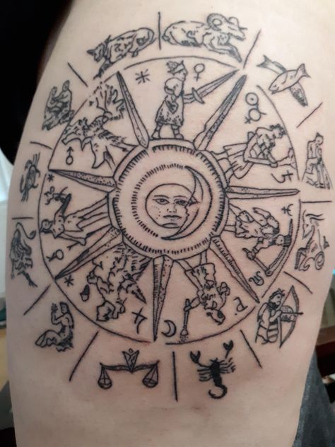 Astrology Wheel Tattoo, Zodiac Wheel Tattoo, Astrology Chart Tattoo, Constellation Sleeve Tattoo, Star Chart Tattoo, Astrology Back Tattoo, Astrology Tattoo Sleeve, Birth Chart Tattoo, Astrology Tattoo Designs