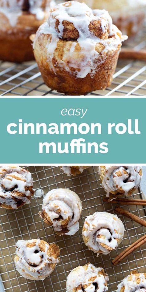 Craving cinnamon rolls but you don’t have the time? These Cinnamon Roll Muffins are so delicious and on the table in no time flat. Gooey Desserts, Yummy Things To Bake, Pineapple Angel Food, Cinnamon Roll Muffins, Cinnamon Muffins, Healthy Muffin Recipes, Baking Items, Food Crush, Sweet Rolls