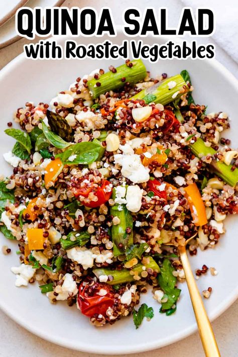 Tricolor Quinoa Salad, Quinoa With Roasted Vegetables, Warm Quinoa Salad, Easy Veggie Sides, Roasted Vegetable Quinoa, Vegetable Quinoa Salad, Recipes With Beef, Roasted Root Vegetable Salad, Root Vegetable Salad