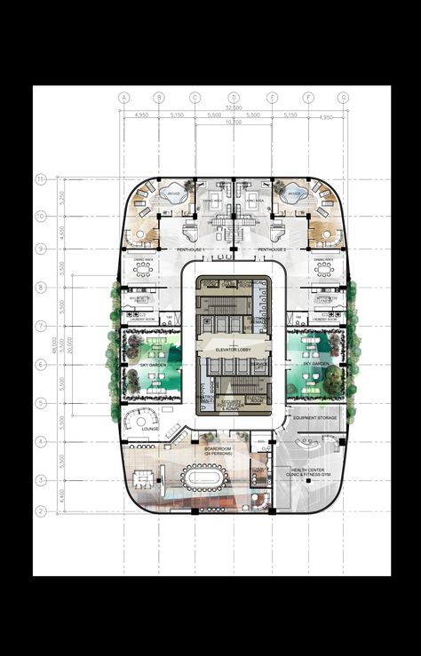 8 Floor Building Design, Office Building Plans Layout, High Rise Office Building Floor Plan, High Rise Building Plan, Office Building Architecture Plans, Office Floor Plan Corporate, Administration Office Design Plan, Architecture Office Plan Layout, Office Design Floor Plan