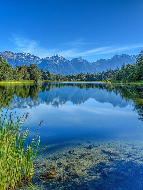 Lake Matheson, New Zealand New Zealand Lakes, Beautiful Nature, New Zealand, Lake, Nature