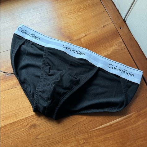 Men’s L Modern String Bikini Briefs By Calvin Klein. Nwot Black & White, Briefs, String Bikinis, Calvin Klein, Socks, Man Shop, Black White, Black And White, White