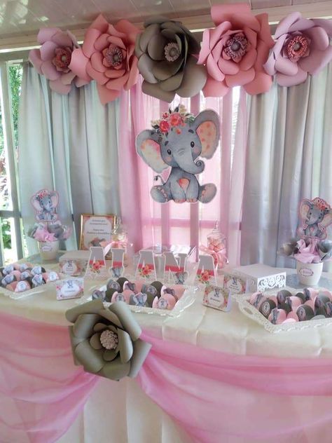 Elephant Baby Shower Theme Girl Pink, Elephant Bday Party Birthday Ideas, Baby Shower For A Girl Ideas, Baby Girl Elephant Shower Ideas Theme, Elephant Baby Girl Shower Theme, Baby Elephants Baby Shower Ideas, Baby Elephant Baby Shower Ideas For Girl, Girl Baby Shower Elephant Theme, Elephant Themed Baby Shower Ideas Girl