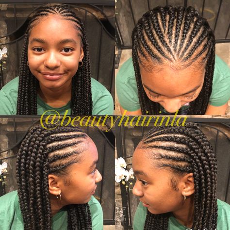 1 Layer Feed In Braids, Two Layer Cornrows Black Women, 2 Layer Cornrows Black Women, Front Cornrows Back Box Braids, 2 Layer Cornrows Braids, Two Layer Cornrows Braids, Cornrows Side Part, Two Layer Cornrows, Half Cornrows Half Box Braids Side Part