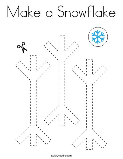 Make a Snowflake Coloring Page - Twisty Noodle Snowflake Kindergarten Craft, Winter Theme For Preschoolers, Snowflake Art For Kids, Winter Preschool Themes, Winter Coloring Pages For Kids, Make A Snowflake, Snowflake Coloring Pages, Winter Crafts Preschool, Preschool Winter