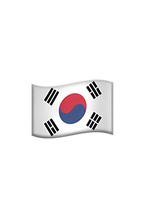 The emoji 🇰🇷 depicts the flag of South Korea, which consists of a white background with a red and blue yin-yang symbol in the center, surrounded by four black trigrams in each corner. Emojis Iphone, Flag Emoji, Apple Emojis, Korea Flag, South Korea Flag, Korean Flag, Ios Emoji, Amnesia Anime, China Flag