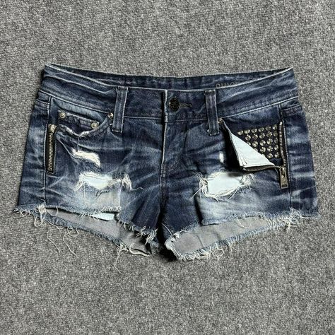 Japanese brand grunge studded shorts. Super low... - Depop Studded Shorts, Skirt Leather, Shop Policies, Women's Shorts, Jean Shirts, Casual Skirts, Blouse And Skirt, Dress With Sneakers, Low Rise