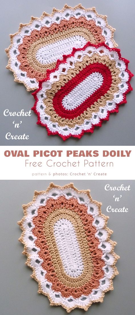 Oval Doily Free Crochet Patterns - Your Crochet Crochet Patterns For Kitchen, Small Crochet Items, Crochet Kitchen Patterns, Oval Mandala, Crochet Kitchen Items, Free Doily Patterns, Crochet Thread Projects, Lace Crochet Patterns, Crochet Oval