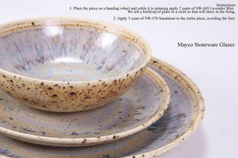 Mayco Stoneware Glazes Cone 5-6 Pints, Sophistication and ReliabilityMayco’s Stoneware glaze assortment, including Opals, Ices, and Washes, offers a variety of finishes, textures and endless possibilities for glaze combinations. Designed to perform from cones 5-10, in oxidation or reduction firing processes on stoneware clay body of choice. Ar Stoneware Glazes, Contemporary Mugs, Glaze Combinations, Lavender Mist, Amaco Glazes, Fine Ceramic, Glaze Recipe, Pottery Glazes, Ceramics Ideas Pottery