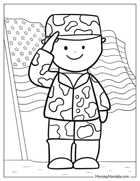 20 Soldier Coloring Pages (Free PDF Printables) Veteran Coloring Page, Veterans Day Arts And Crafts For Kids, Veterans Day Coloring Pages Free Printable, Community Helper Coloring Pages Free, Soldier Crafts For Preschool, Veterans Day Coloring Pages Free, Usa Coloring Page, Veterans Day Printables Free, Veterans Day Worksheets For Kids