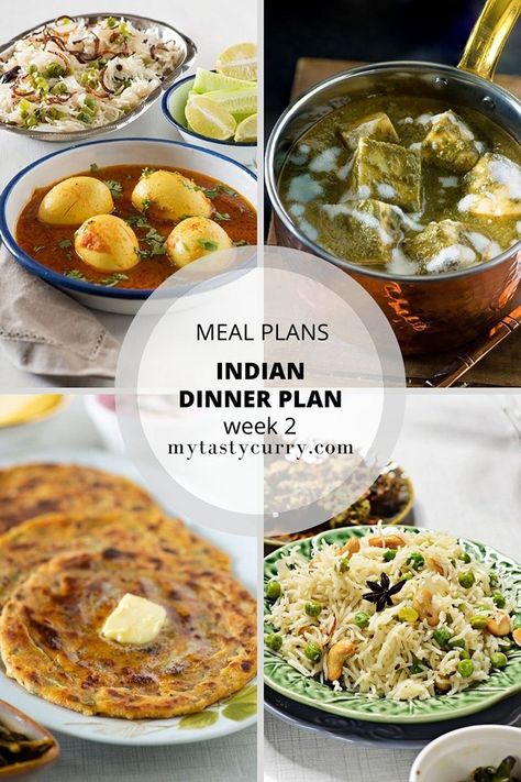 Indian Meal Plan Week 2- Dinners Pakistani Meal Plan, Desi Meal Prep, Indian Meal Prep For The Week, Weekly Meal Plan Indian, Indian Meal Plan Weekly, Meal Prep Indian, Indian Meal Prep, Meal Time Schedule, Indian Meal Plan