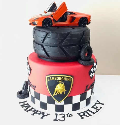 Lamborghini Cake, Ferrari Cake, Racing Cake, Friends Birthday Cake, Eleventh Birthday, Paw Patrol Birthday Cake, Soccer Cake, Race Car Birthday, 9th Birthday Parties