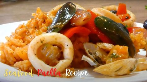 How to Cook Filipino Style Seafood Paella Filipino Seafood, Paella Seafood, Seafood Paella Recipe, Panlasang Pinoy Recipe, Paella Recipe Seafood, Onion Leeks, Seafood Mix, Pinoy Recipes, Filipino Cuisine