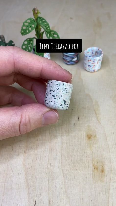 Tiny terrazzo plant pot with polymer clay 🪴🪴🪴 All plant sculptures ... | polymer clay | TikTok Clay Tiktok, Polymer Clay Plants, Clay Plants, Colored Clay, Oven Bake Clay, Leaf Patterns, Polymer Clay Cane, Polymer Clay Canes, Polymer Clay Projects