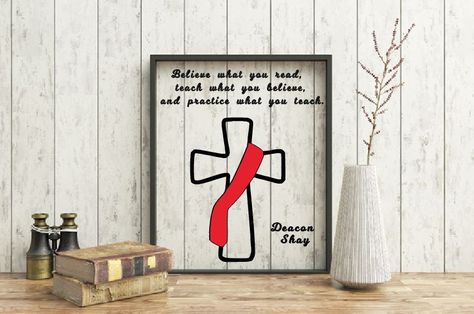 CreativeCraftRooms Deacon Ordination, Religious Education, Beaded Cross, Husband Quotes, Chalkboard Signs, Framed Gifts, Support Handmade, Appreciation Gifts, Etsy Products