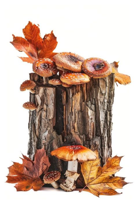 A tree stump mushrooms autumn leaves. | free image by rawpixel.com / Nunny Forest Floor, Tree Stump, Tree Forest, Download Free Images, Autumn Trees, Autumn Leaves, Forest, Stuffed Mushrooms, Plants