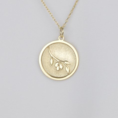 14K Gold Dainty Olive Branch Necklace, Personalized Dainty Olive Branch Pendant, Dainty Olive Branch Charm, Gift for Her by EternalLuxeJewelry on Etsy Olive Necklace, Artisan Workshop, Branch Necklace, 14k Gold Necklace, Olive Branch, Engraved Necklace, Necklace Personalized, Charm Gift, Stylish Jewelry