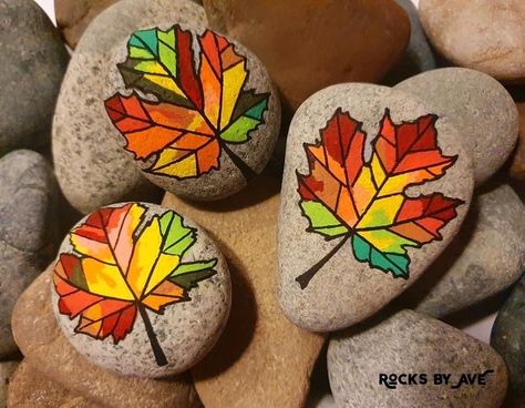 Halloween Rocks Painted Easy, Rock Painting Ideas Fall, Fall Rock Painting Ideas Easy, Rocks Painted Ideas, Fall Painted Rocks, Fall Rock Painting Ideas, Fall Rocks, Garden Rock Art, Diy Rock Art