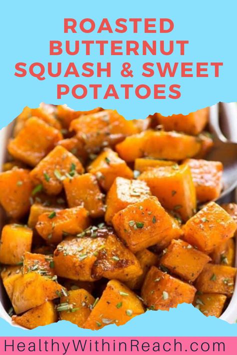 Butternut Squash And Sweet Potato Casserole, Oven Roasted Sweet Potatoes And Butternut Squash, Roasted Butternut Squash And Sweet Potatoe, Sweet Potatoes And Butternut Squash Recipes, Butternut Sweet Potato Casserole, Sweet Potatoes And Squash Recipes, Squash And Sweet Potato Casserole, Butternut Squash And Sweet Potato Bake, Ww Butternut Squash Recipes