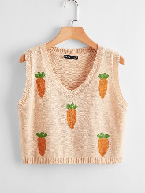 Pattern Sweater Vest, Carrot Pattern, 2024 Wishlist, Womens Knit Sweater, The Cardigans, Sleeveless Sweater Vest, Sweater Vests, Sweater Vest Women, Spring Women