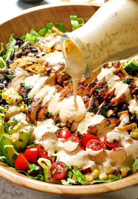 Italian Salad Dressing Recipe - Carlsbad Cravings Chipotle Dressing Recipe, Chipotle Salad Dressing, Chipotle Salad, Outdoor Upgrades, Southwest Salad Recipe, Chipotle Dressing, Southwest Chicken Salad, Chili Lime Chicken, Salad Wrap