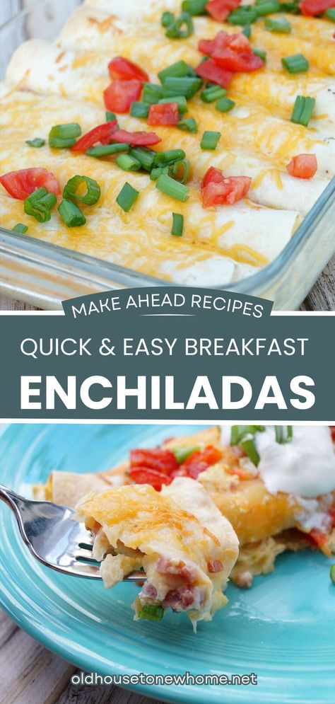 breakfast enchilada casserole Make Ahead Breakfast Enchiladas, Christmas Morning Recipes, Breakfast Enchiladas, Overnight Breakfast, Overnight Breakfast Casserole, Enchilada Recipe, Holiday Morning, Mother's Day Brunch, Only One You