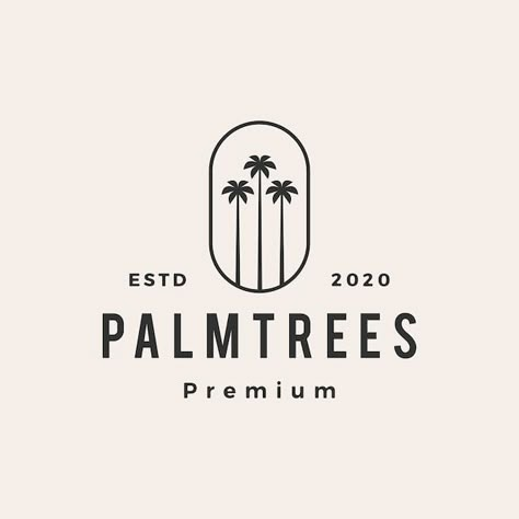 Logo With Palm Tree, Palm Logo Design, Coconut Tree Logo, Tropical Logo Design, Beach Logos, Vintage Logo Design Inspiration, Beach Logo Design, Trees Logo, Beach Branding